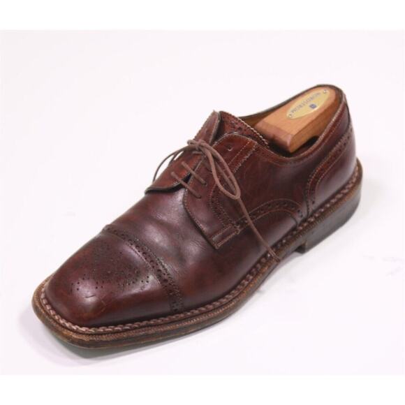Santoni Audrey Brown Captoe Oxford Leather Dress Shoes Men\'s US 8.5 EE main image 10